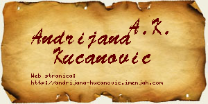Andrijana Kucanović vizit kartica